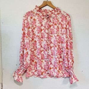 No Brand Pink Floral Boho Blouse   Sz M  NWOT